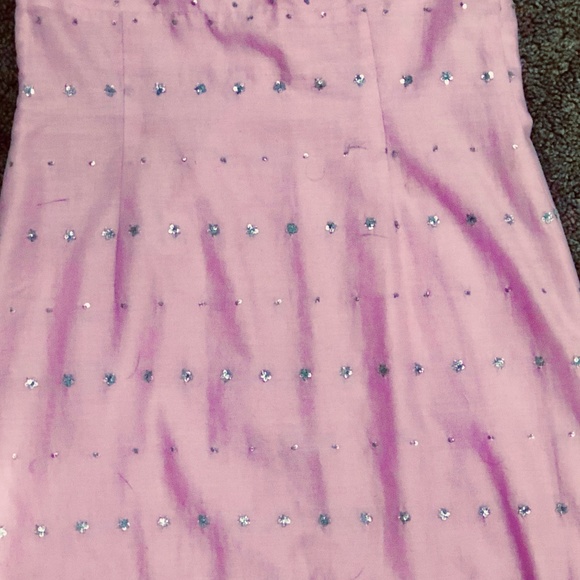 TOCCA Pink & Silver Embroidered Strapless Dress - Picture 3 of 8